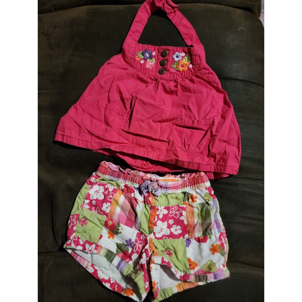 Gymboree surf adventure halter top‎ and shorts outfit 12 18 months